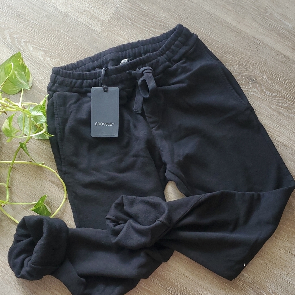 Crossley Black Cashmere & Cotton Blend Joggers (Unisex)